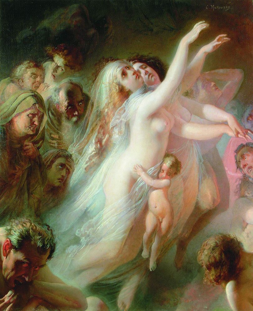charon carries the souls of the dead across the river styx